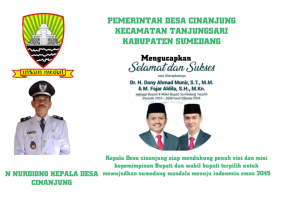 Kepala DesaCinanjung Ucapkan Selamat atas di Lantiknya Bupati dan Wakil Bupati Sumedang Pereode 2025 – 2030