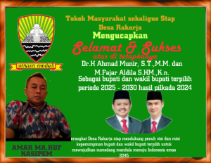 Tokoh Masyarakat sekaligus Stap Desa Raharja Mengucapkan Selamat atas di Lantiknya bupati dan wakil bupati Sumedang pereode 2025 – 2030